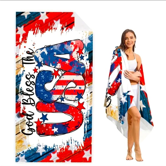 🇺🇸 God Bless the USA GIANT SIZE Beach Towel - Picture 1 of 7